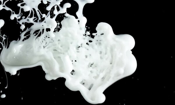 milk splash isolated on black