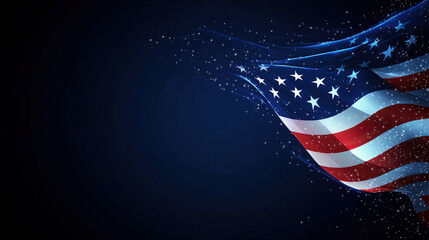 Fototapeta premium Stylized American flag on background with copy space