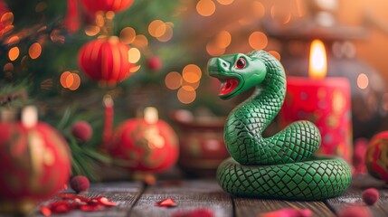 Fototapeta premium Vibrant Year of snake symbol, Colorful Illustration for Chinese New Year zodiac