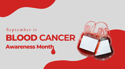 September, blood cancer awareness month, design on a light background.