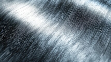 Metallic texture with brushed lines and intricate reflections creating a sleek, industrial look. The silver surface features soft highlights and subtle imperfections for an authentic material feel.