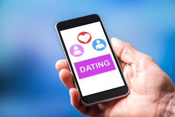 Online dating concept on a smartphone