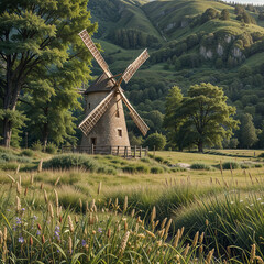 windmill in the countryside