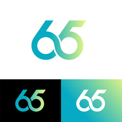 Number 65 year infinity no limited loop 65 th anniversary symbol icon flat logo stock vector design © Karyalogo