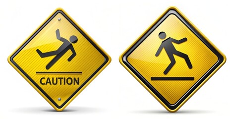 Caution Sign with Falling Man and Walking Man.