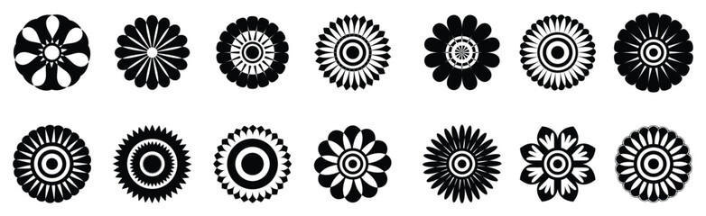 Flower vector icons set. Flower simple icon. garden plants illustration sign collection. Beautiful symbol.  Vector illustration.