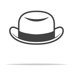 Bowler hat outline icon transparent vector isolated
