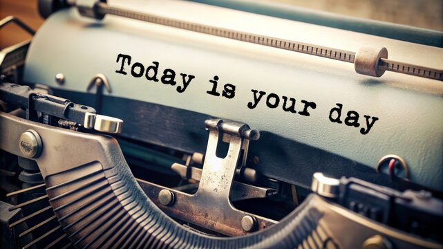 Today Is Your Day Typed on a Vintage Typewriter.