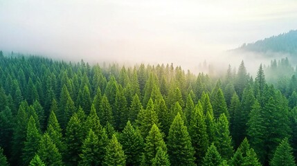 Aerial view of giant sequoia forest