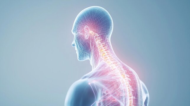 An interactive 3D visualization of trigger points in the shoulder and neck, demonstrating how they relate to common pain symptoms and relief techniques