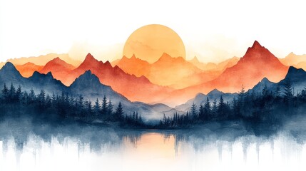 Fototapeta premium Capture a majestic mountain range at sunrise in wa 484 mountain, landscape, sky, sunset, fog, mountains, nature, sunrise, cloud, forest, morning, mist, view, clouds, hill, snow, lake, valley, winter,