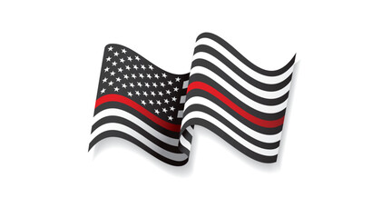 thin red line american flag, vector graphic design