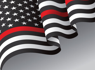 thin red line american flag, vector graphic design