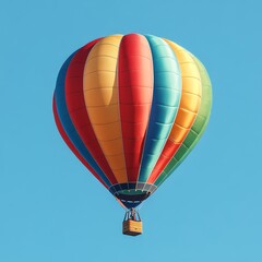 Fototapeta premium Capture a vibrant rainbowcolored hot air balloon f 070 balloon, air, hot, sky, hot air balloon, flight, flying, colorful, fly, basket, ballooning, adventure, travel, balloons, float, color, sport, tr
