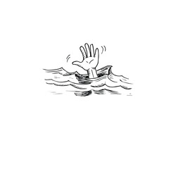 Human Hand drowing in flood hand drawn vector sketch 
