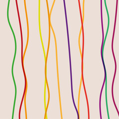 Seamless Lines patterns of color palette includes a wide spectrum of hues, from warm reds and oranges to cool blues and greens, adding a playful and dynamic feel.