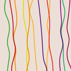 Seamless Lines patterns of color palette includes a wide spectrum of hues, from warm reds and oranges to cool blues and greens, adding a playful and dynamic feel.