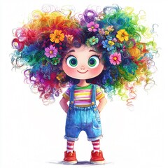 Fototapeta premium little girl with flowers