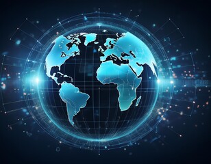 Naklejka premium world map with globe