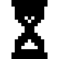 Hourglass in Pixel Design. Vector Icon