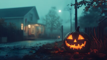 Fototapeta premium Retro Halloween Atmosphere with Eerie Haunting Vibe