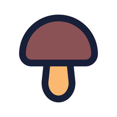 mushroom flat line icon