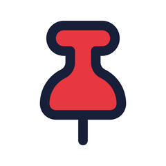 push pin flat line icon