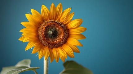 Obraz premium Illustrate a vibrant blooming sunflower standing t 255 sunflower, flower, nature, summer, yellow, field, sky, sun, plant, agriculture, blue, sunflowers, flora, blossom, beauty, bright, closeup, leaf,