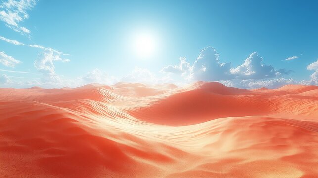 Produce a dramatic sunsoaked desert landscape with  684 sky, sunset, sun, sunrise, cloud, clouds, nature, orange, red, evening, blue, cloudscape, light, landscape, dusk, sunlight, abstract, bright, ye