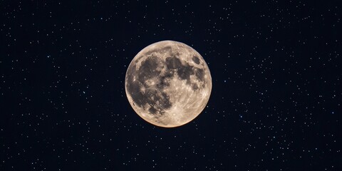 Night sky with a bright full moon