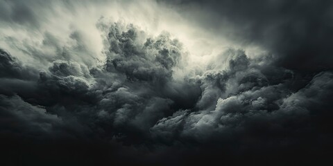 Obraz premium Dark, turbulent clouds bring an impending storm, creating an ominous yet captivating atmosphere