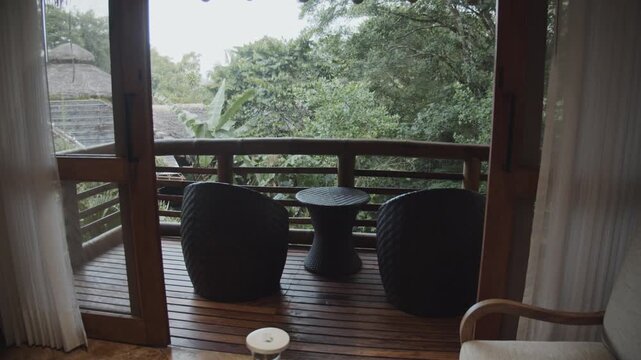 Balcony of room as part of a luxury hotel deep in South America