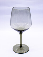 Grey wine glass high angle shot
