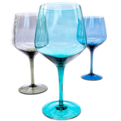 Coloured wine glasses