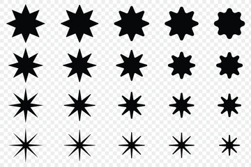 Black star glyph icon vector.