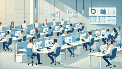 Concept vector illustration of business situation.	
