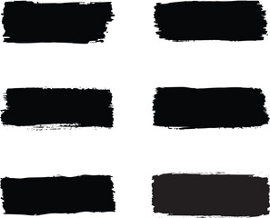 Grunge shape, Brush stroke, ink paint brush, grunge lines. Paintbrush vector collection. Set of grunge square template backgrounds.