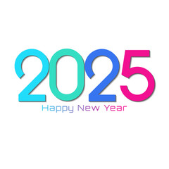 2025 number design for happy new year 2025, colorful design of 2025