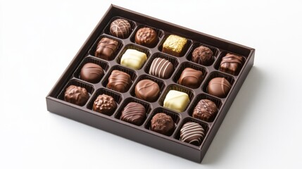 Indulgent Box of Assorted Chocolates with Opulent Gold Foil Accents, Perfect for Elegant Candy Lovers
