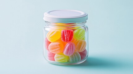 Elegant Crystal-Clear Candy in Vintage Glass Jar - Nostalgic Treat Presentation