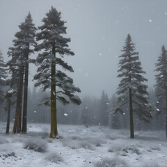 winter forest in the snow