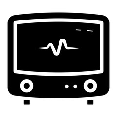 ecg machine glyph icon