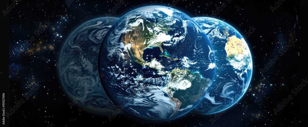 Poster a time-lapse of the earth rotating, showcasing the planet's diverse landscapes and the dynamic inter