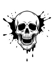 Skull icon design splash silhouette vector art illustration
