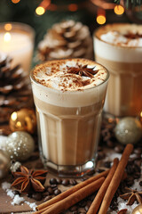 a cocktail or coffee for christmas holidays and autumn season