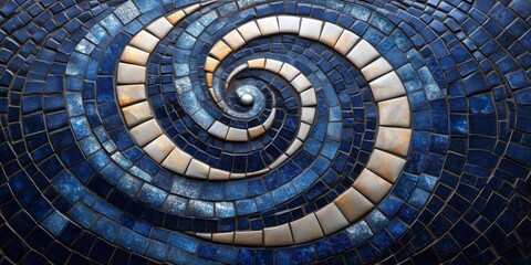 Fototapeta premium Swirling Mosaic Tiles: Smooth Glass with Reflective Glow, generative ai