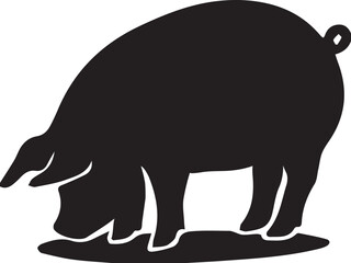 A pig silhouettes vector art illustration