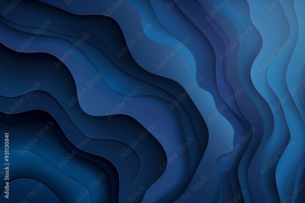 Wall mural Abstract background with blue shapes and gradient