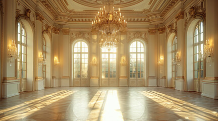 Obraz premium A ballroom, luxury, bright. Generative AI.