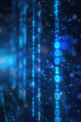 Obraz premium Blue Digital Data Stream Flowing
